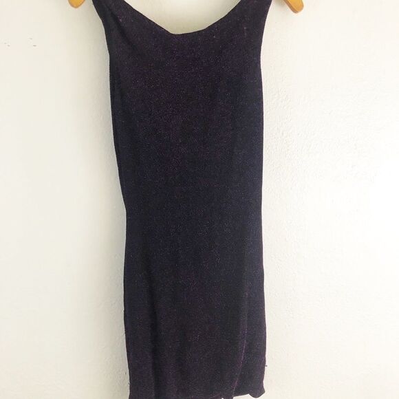 Armani Exchange sleeveless purple metallic mini Bodycon dress size XS - Picture 2 of 4